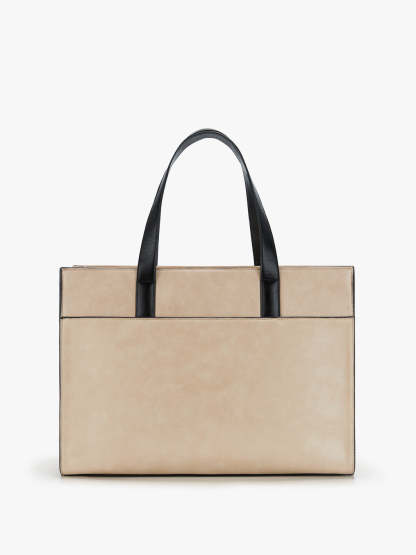 Olivia's Classic PU Leather Handbag for 13-15.6 Inch Laptop Tote