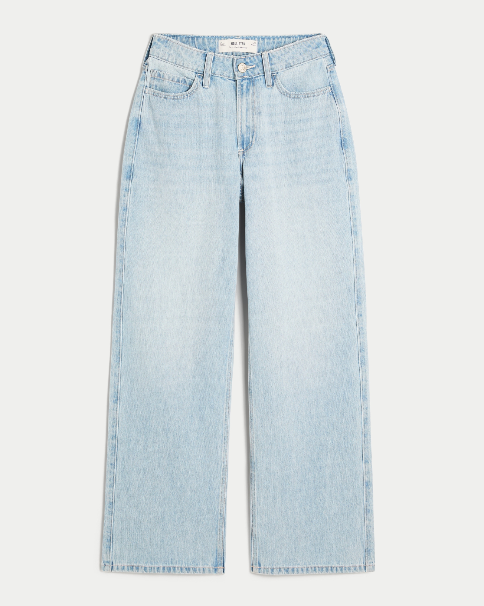 Curvy High-Rise Medium Wash Baggy Jeans