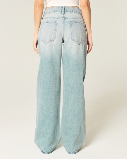 Low-Rise Dark Wash Baggy Jeans