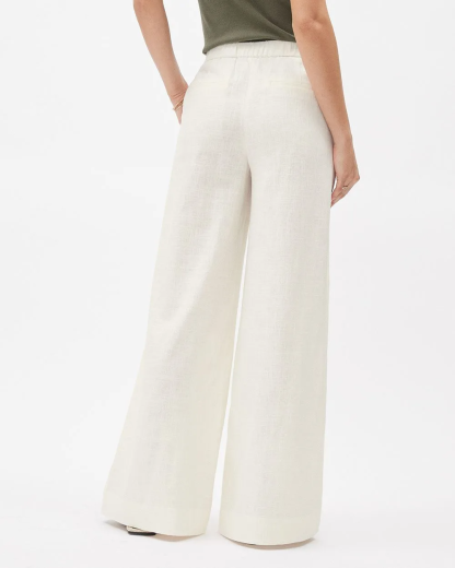 Linen-Blend Mid-Rise Wide-Leg Pant