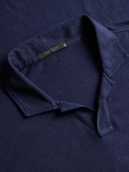 Alpha Slub Johnny Collar Short Sleeve Polo