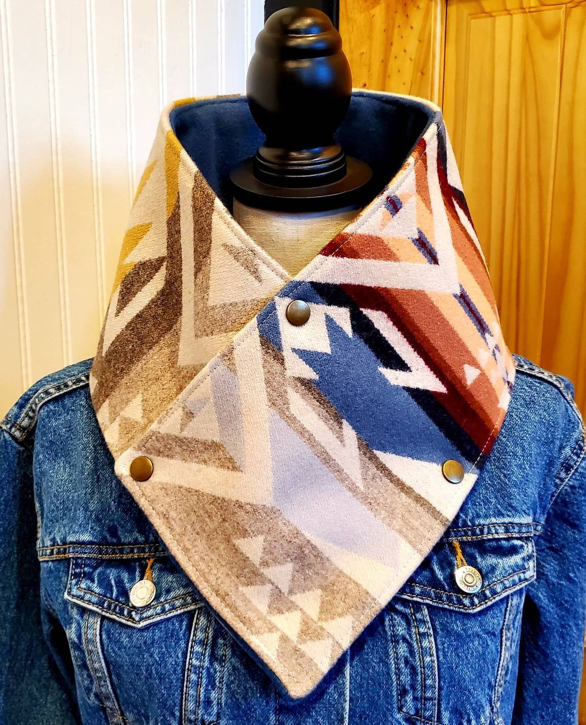 Western Aztec Warm Neck Hood Cowboy Buckaroo Cowl