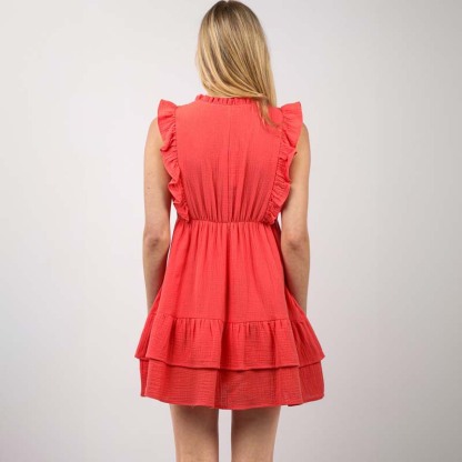 Deep V Ruffle Dress