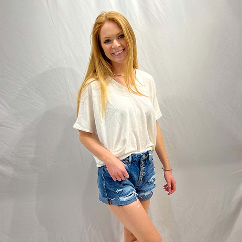 Short Sleeve Cocoon No Pocket Top