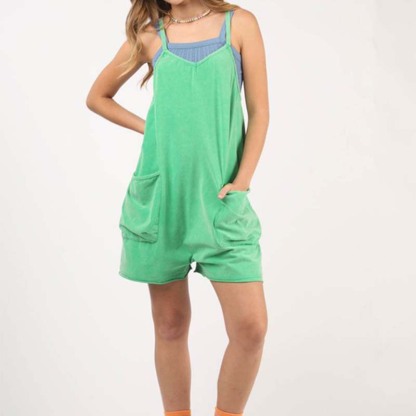 2 Pocket Garment Wash Romper