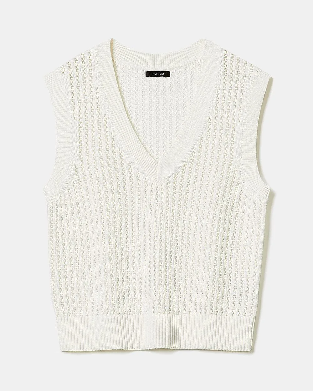 Relaxed-Fit Sweater Vest with Fancy Stitches