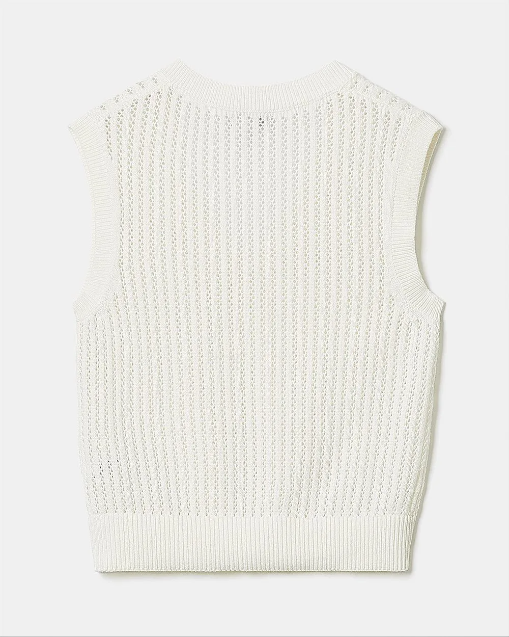 Relaxed-Fit Sweater Vest with Fancy Stitches