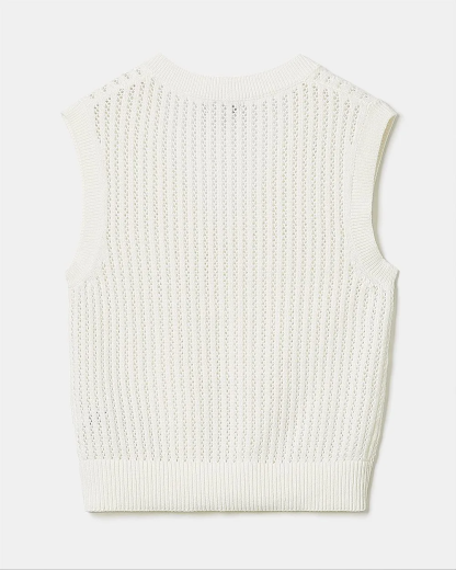 Relaxed-Fit Sweater Vest with Fancy Stitches