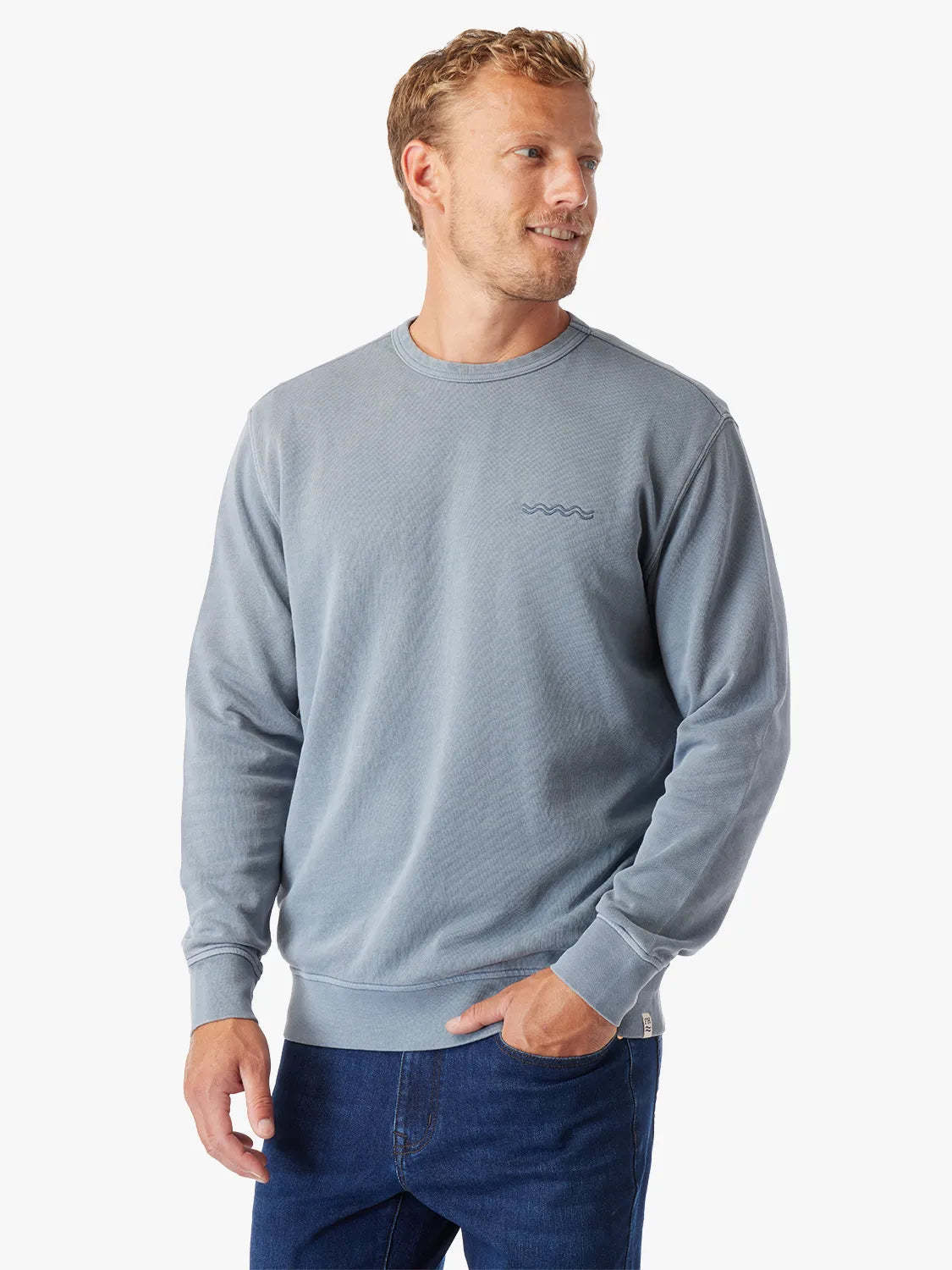 The Vintage-Wash Saltaire Crewneck | Slate