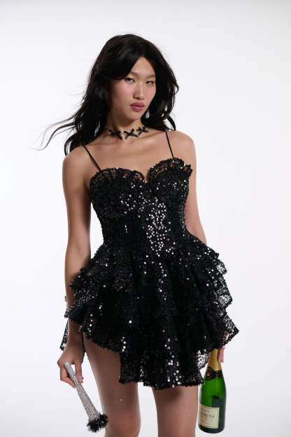 The Onyx Liaisons Mini Dress