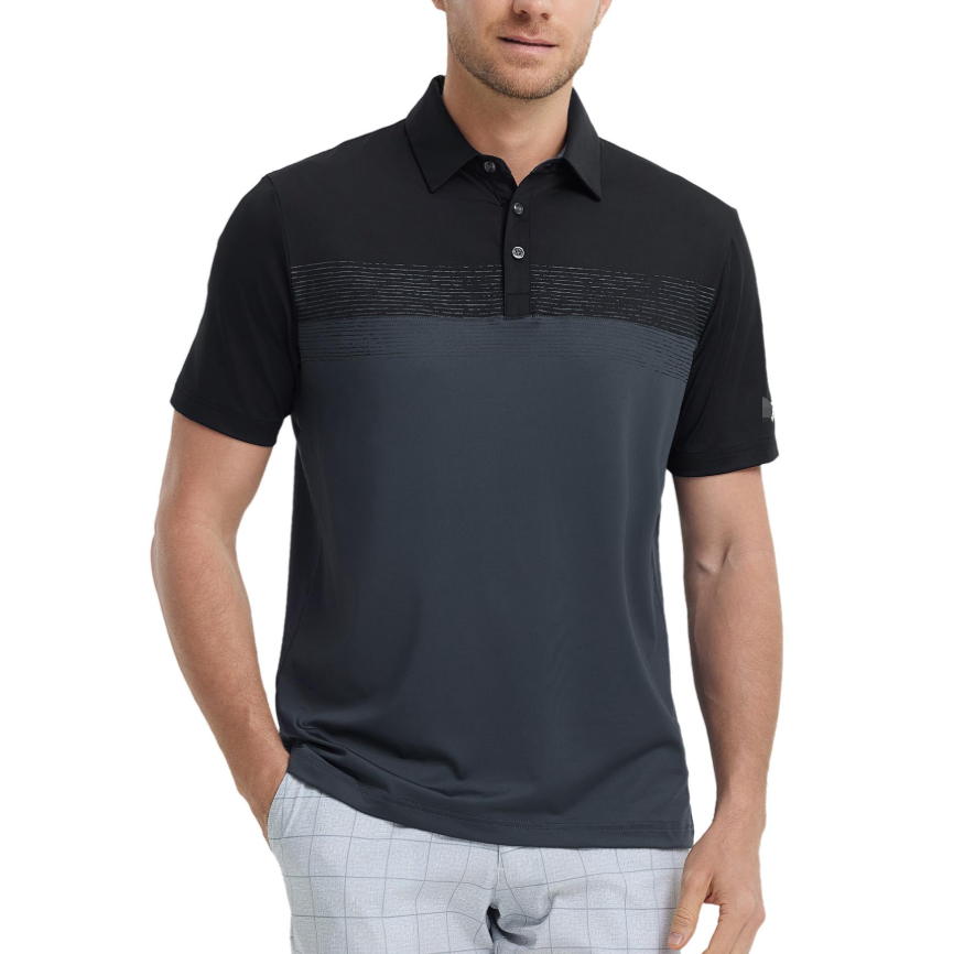 Men's Polo Shirts Dry Fit Performance Color Block Shirt