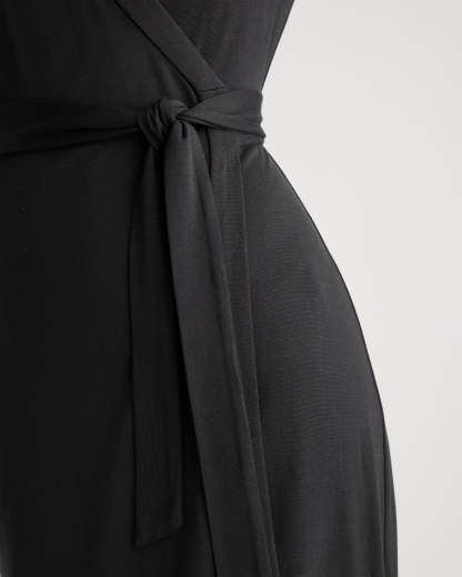 100% Silk Jersey Midi Wrap Dress
