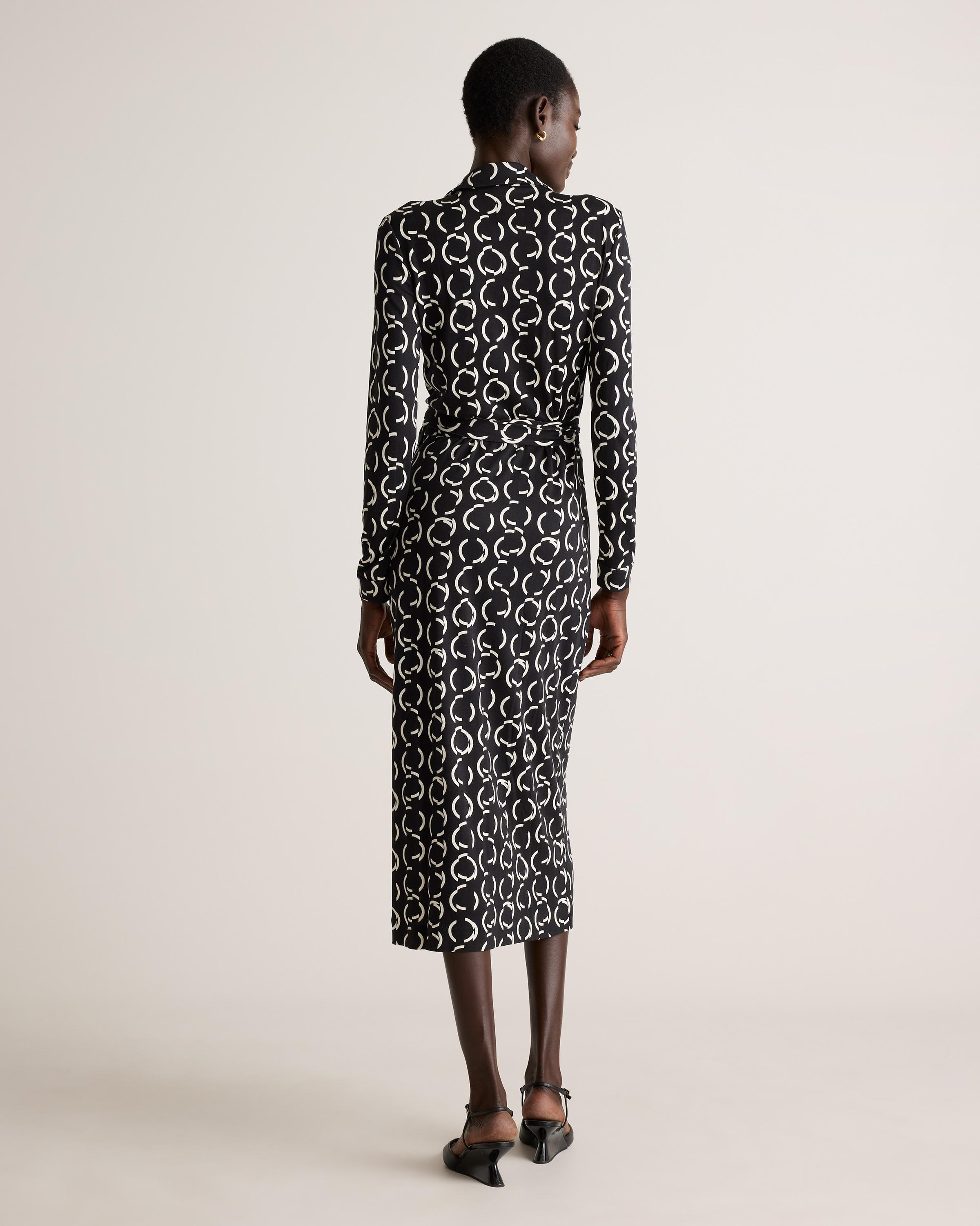 100% Silk Jersey Midi Wrap Dress