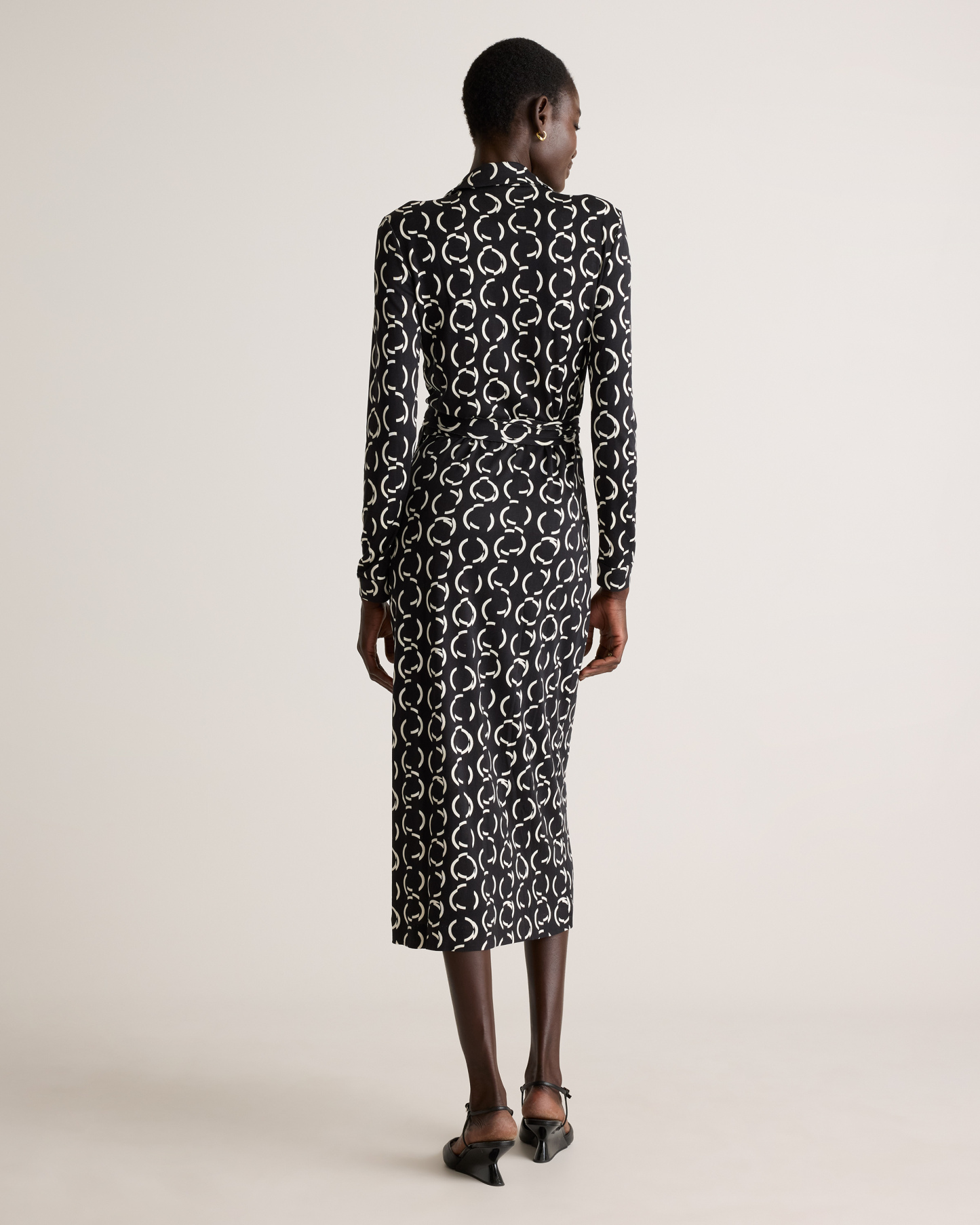 100% Silk Jersey Midi Wrap Dress