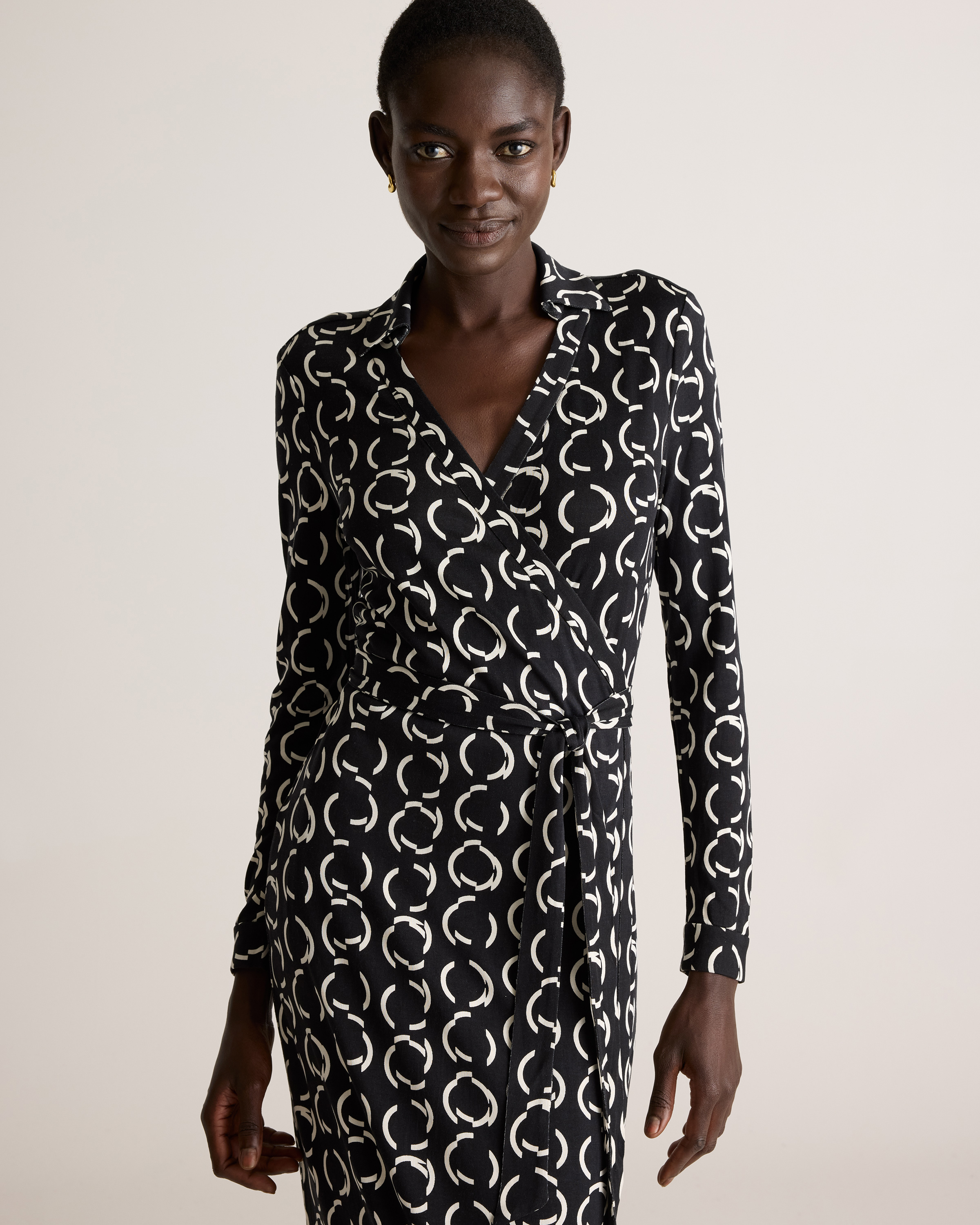 100% Silk Jersey Midi Wrap Dress