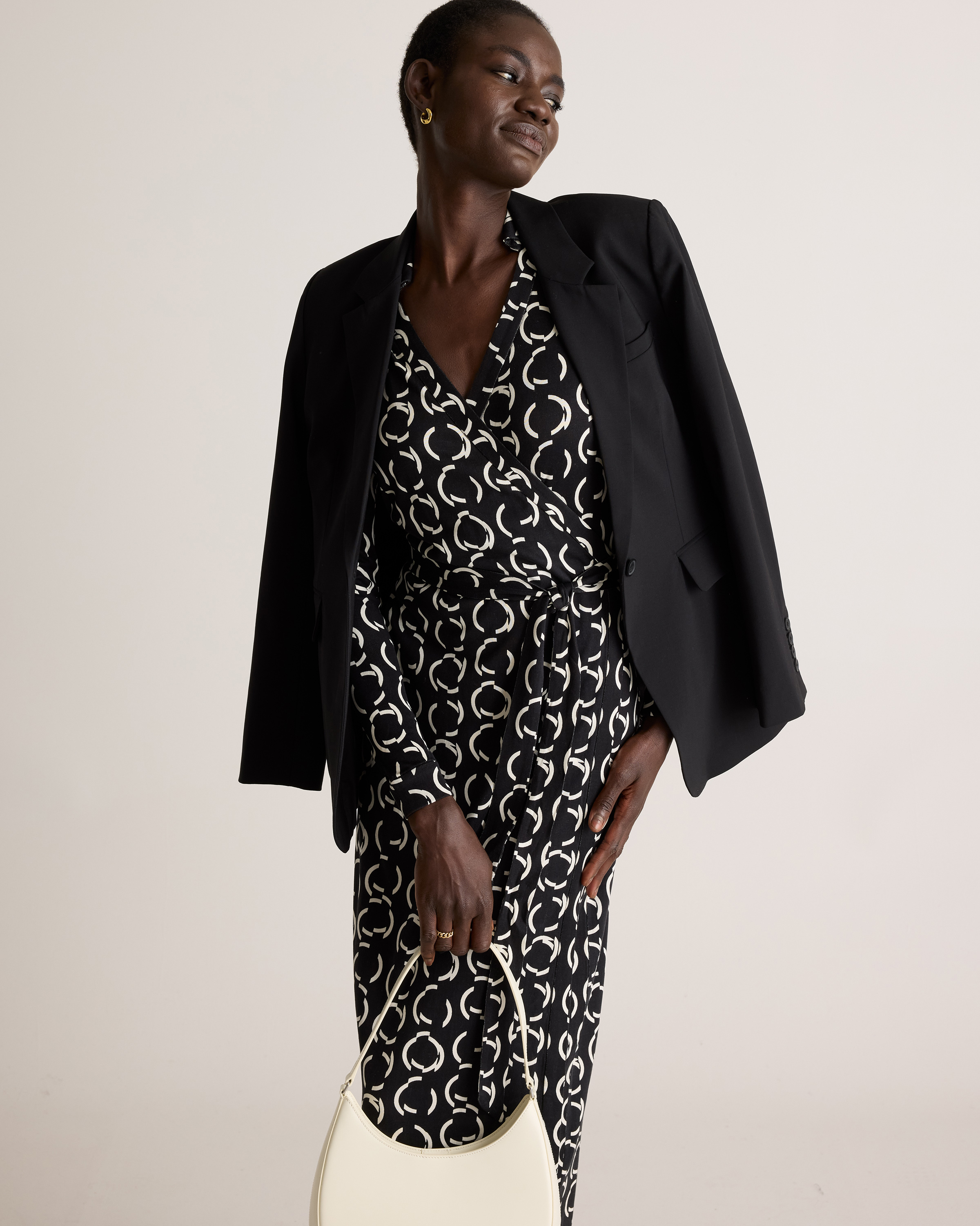 100% Silk Jersey Midi Wrap Dress