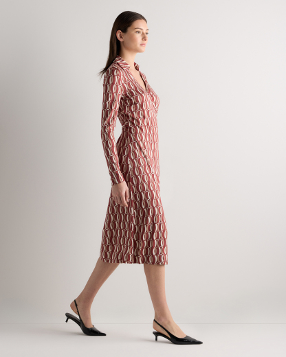 100% Silk Jersey Midi Wrap Dress