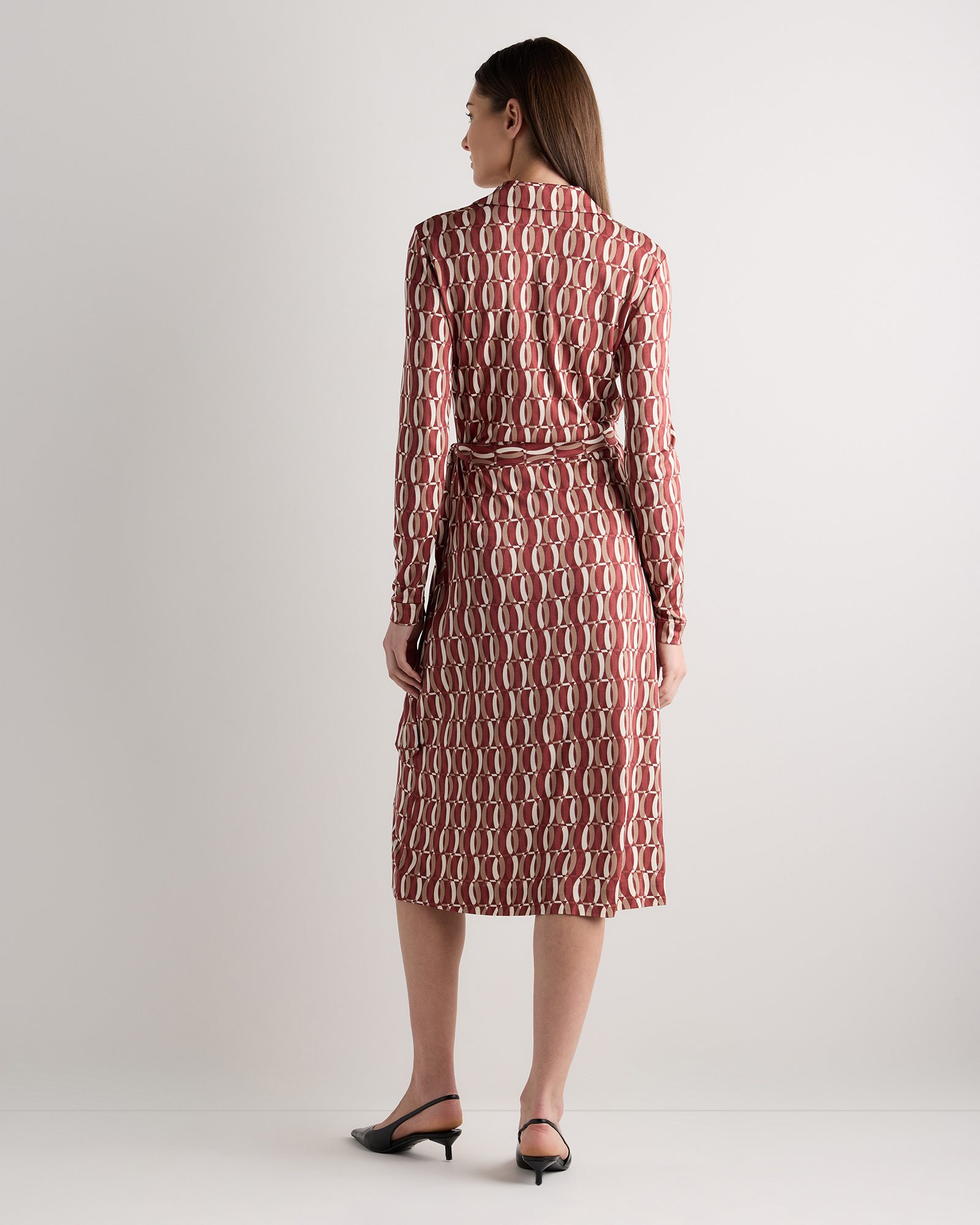 100% Silk Jersey Midi Wrap Dress