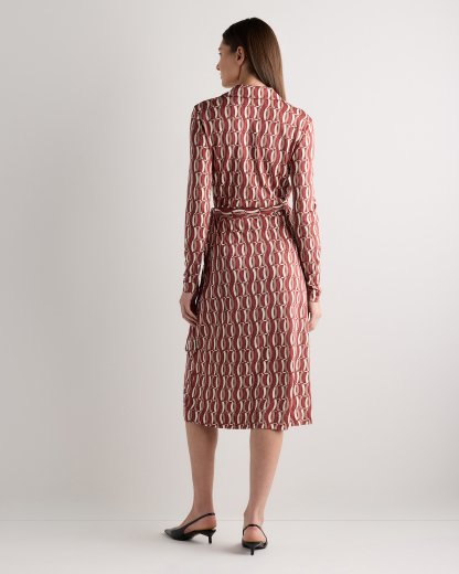 100% Silk Jersey Midi Wrap Dress