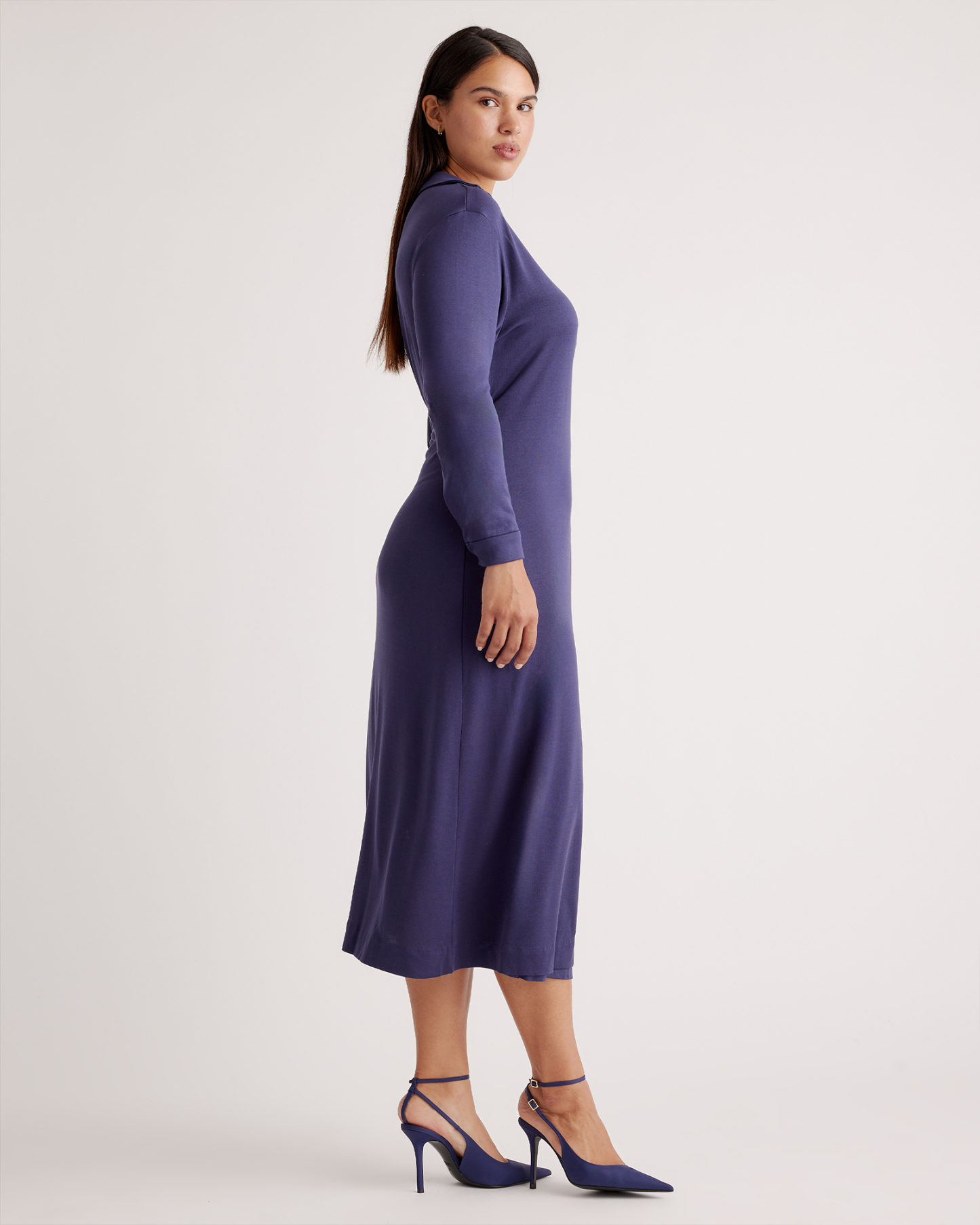 100% Silk Jersey Midi Wrap Dress