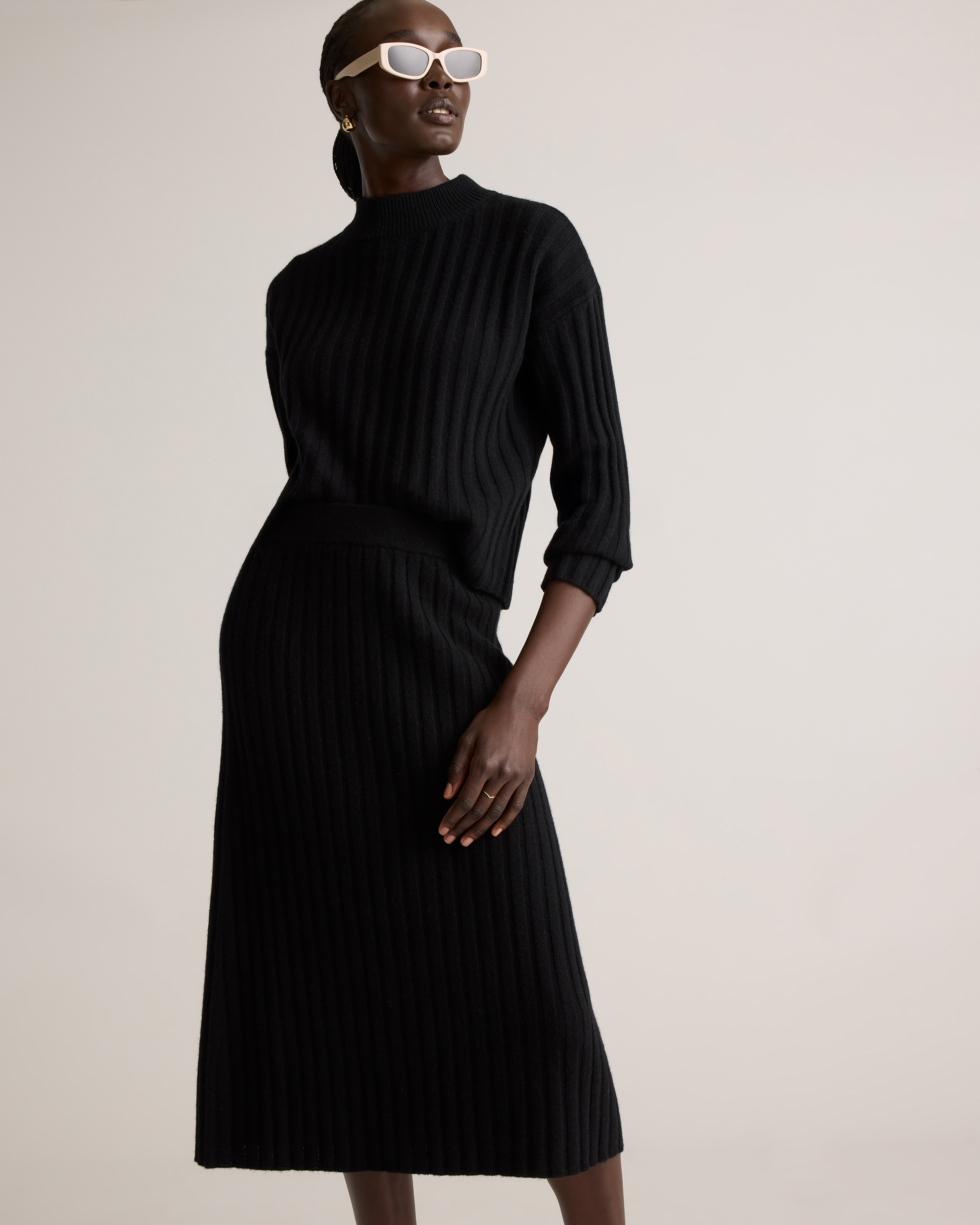 Mongolian Cashmere Midi Skirt