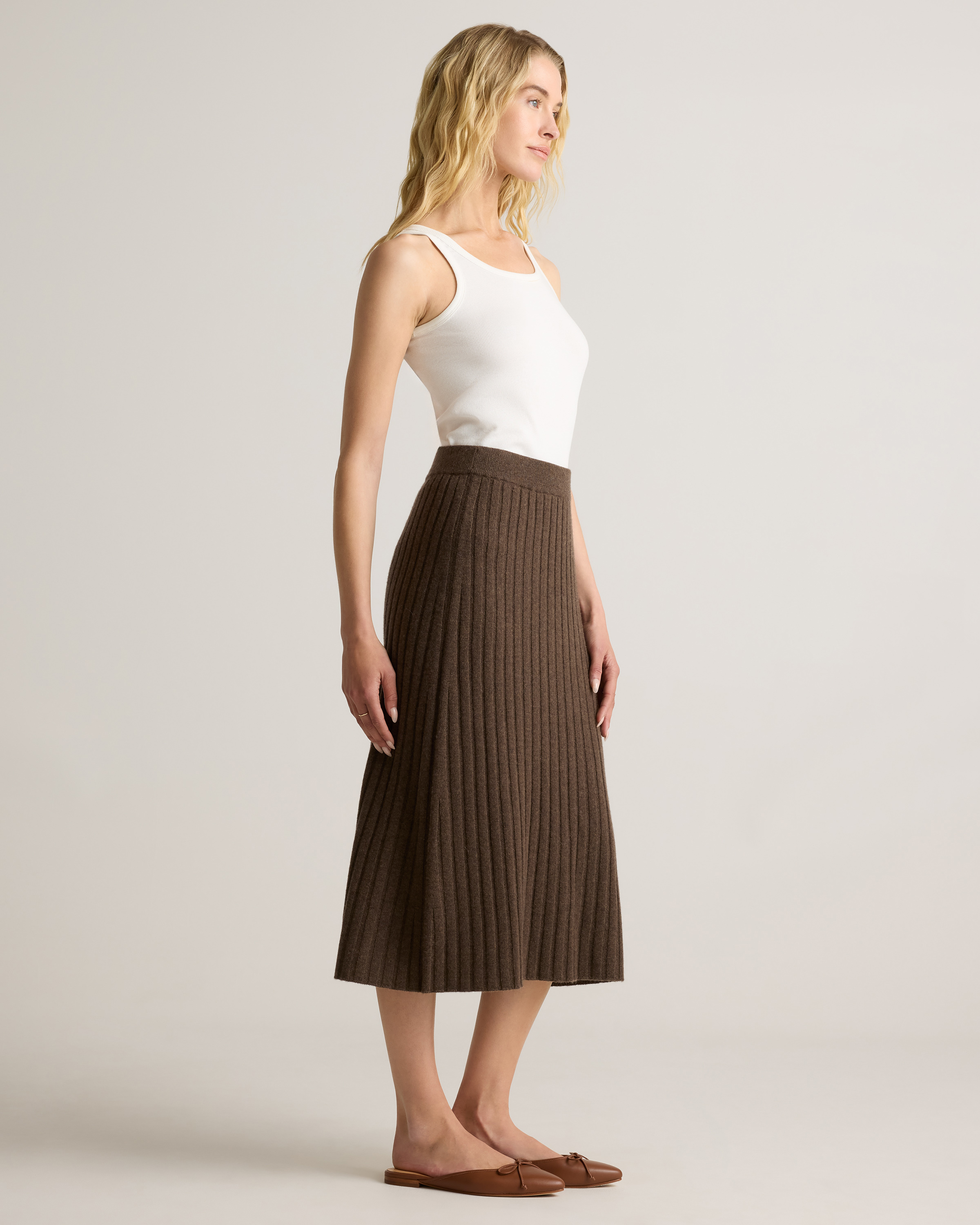 Mongolian Cashmere Midi Skirt