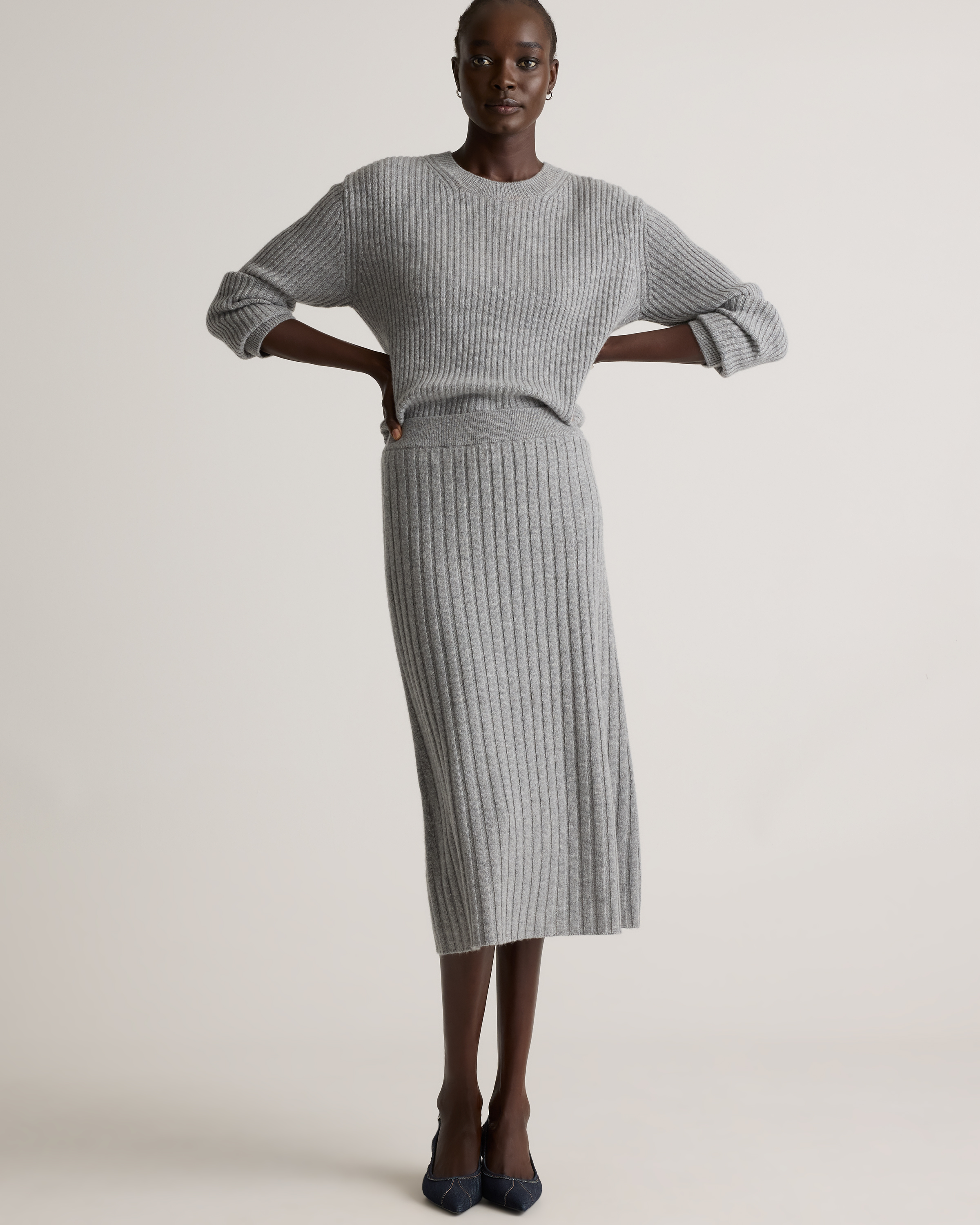 Mongolian Cashmere Midi Skirt