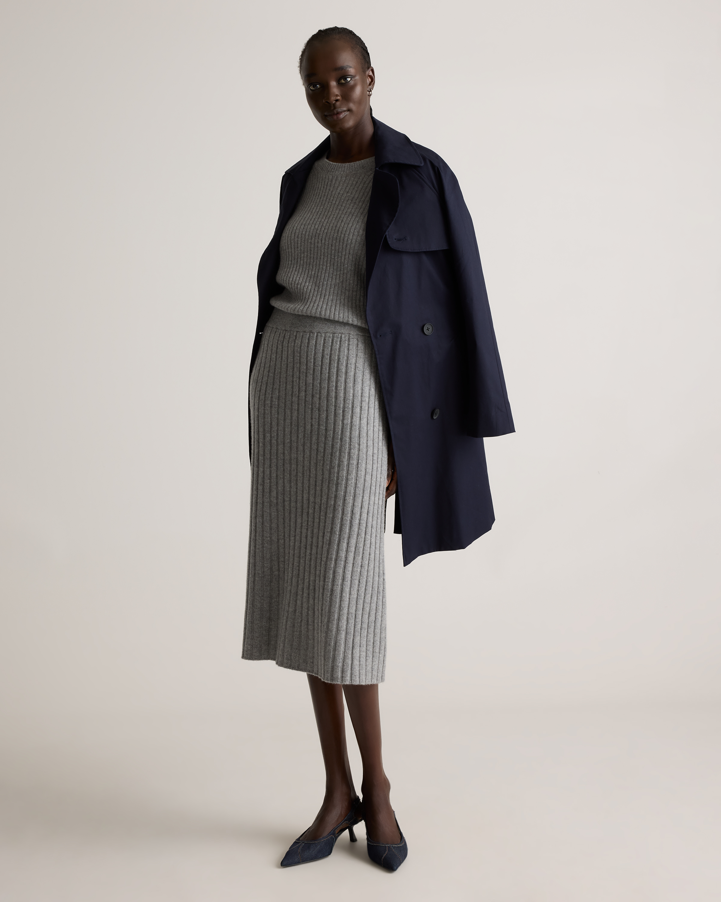Mongolian Cashmere Midi Skirt