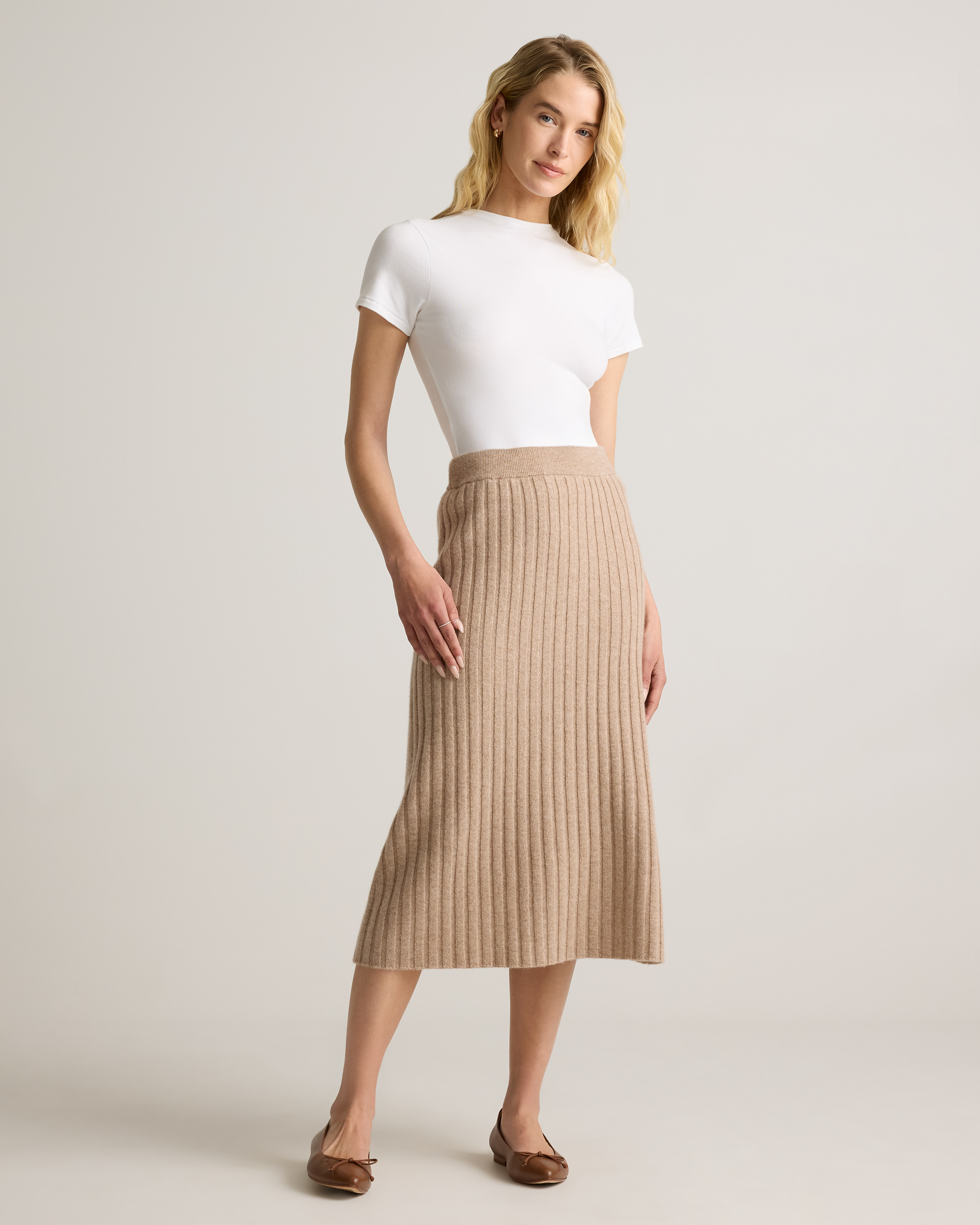 Mongolian Cashmere Midi Skirt