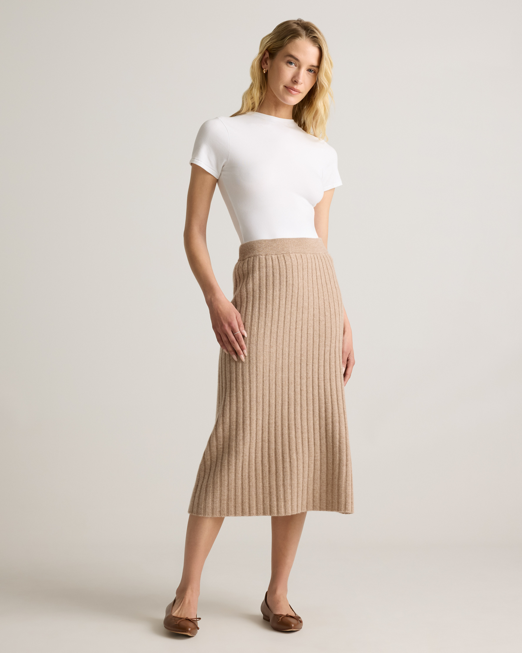 Mongolian Cashmere Midi Skirt