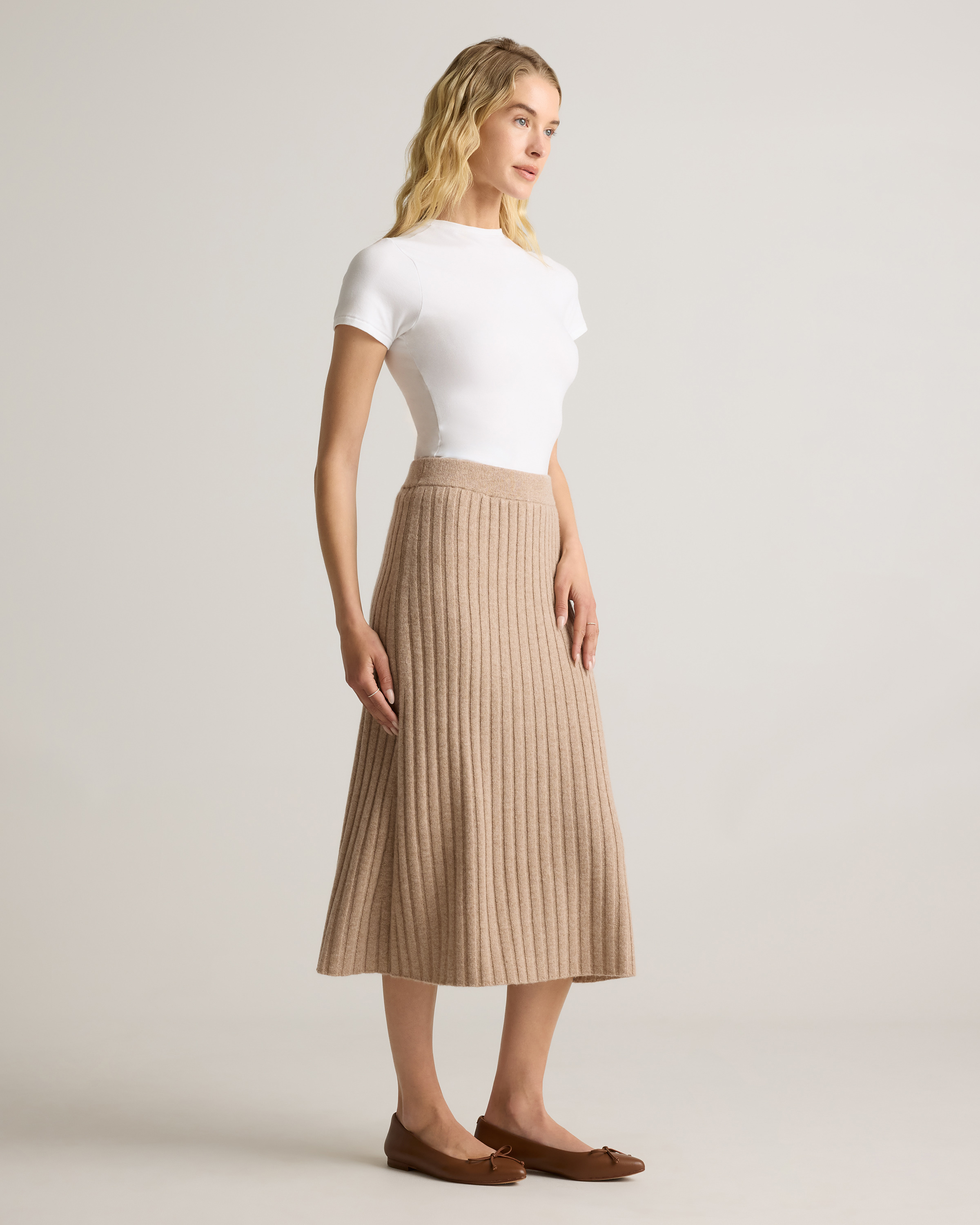Mongolian Cashmere Midi Skirt