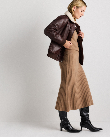 Mongolian Cashmere Midi Skirt