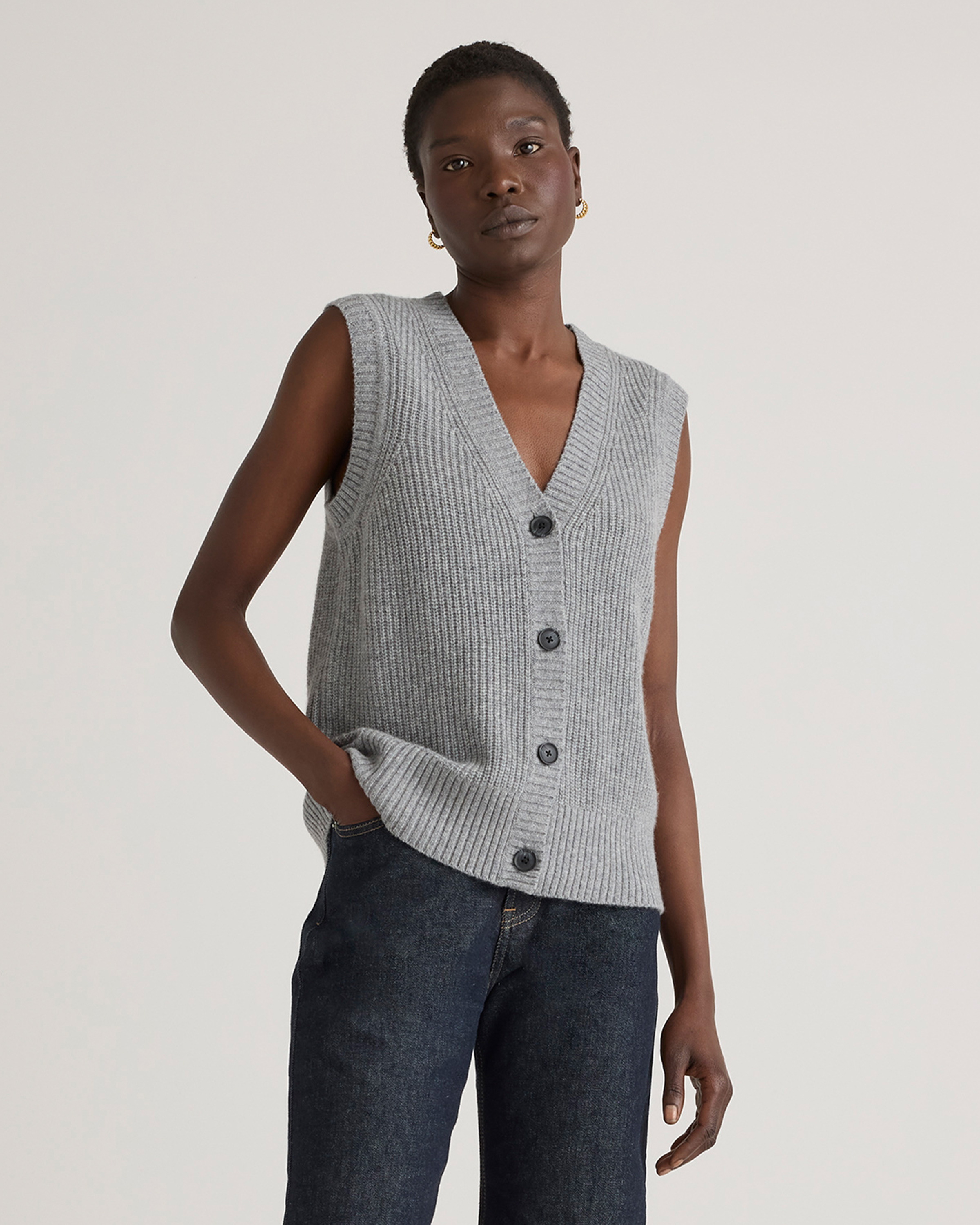Mongolian Cashmere Fisherman Sweater Vest