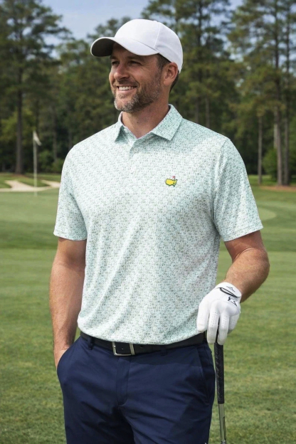 Men's Short Sleeve Moisture Wicking Embroidered Golf Polo Shirt 