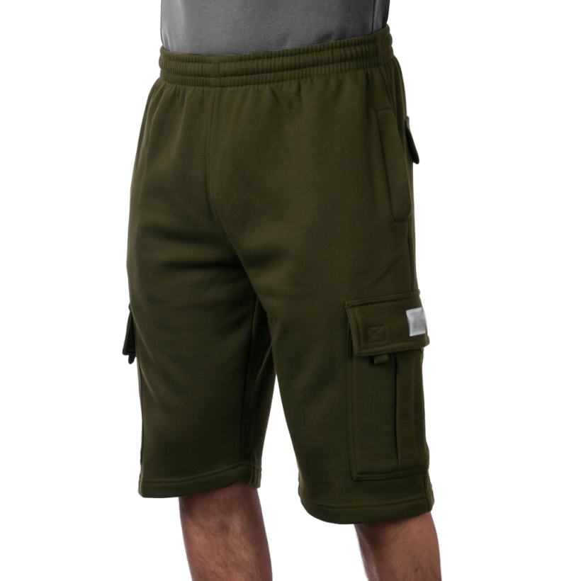 Men's Heavyweight Fleece Cargo Shorts 6 Pockets Relaxed Fit Sweat Shorts