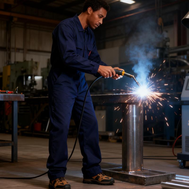 WORK IDEA Men's 100% Cotton Workwear. It features long sleeves, durable twill fabric, multiple pockets for storage, and is suitable for both casual and work scenarios.