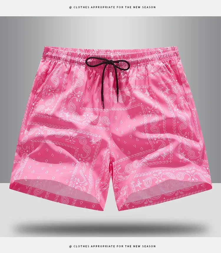 Shorts De Playa Casuales Para Hombre Estilo Trendy Verano Geom&eacute;trico Algod&oacute;n 100% Cintura Alta Largo Hasta La Rodilla display picture 13