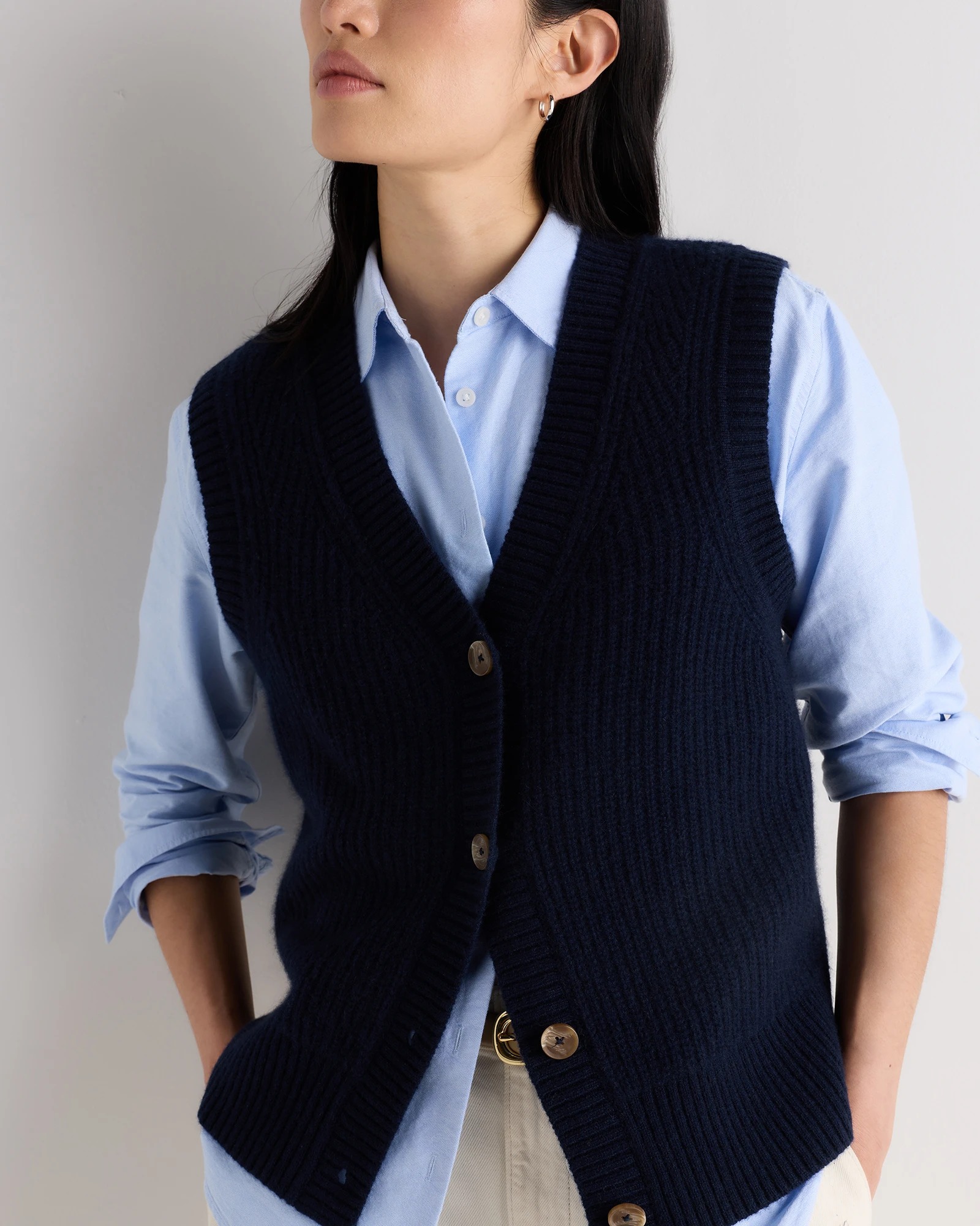 Mongolian Cashmere Fisherman Sweater Vest