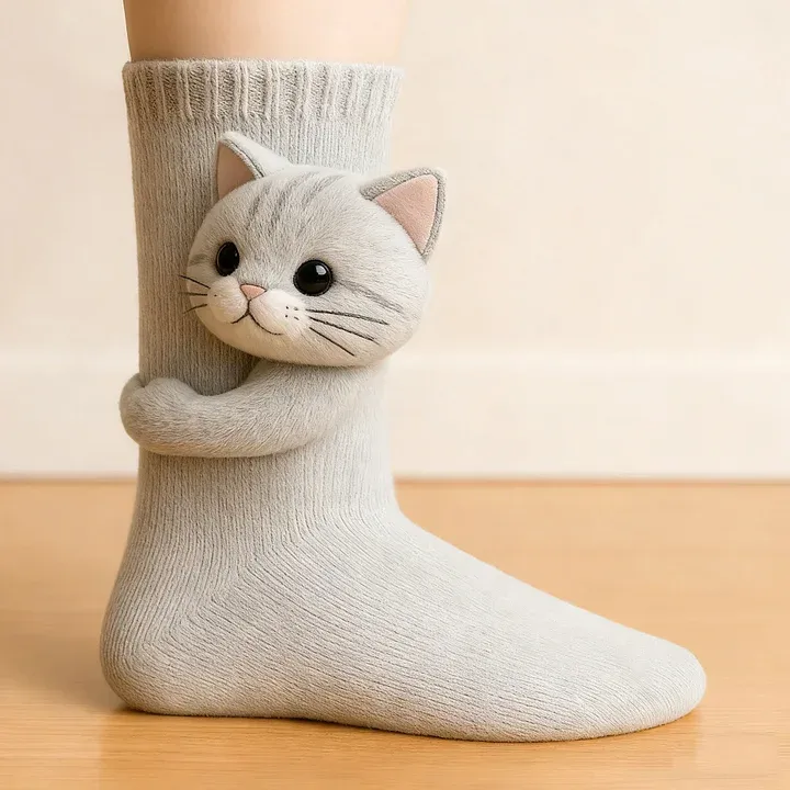 Sloth 3D Socks - Red Polka Dot