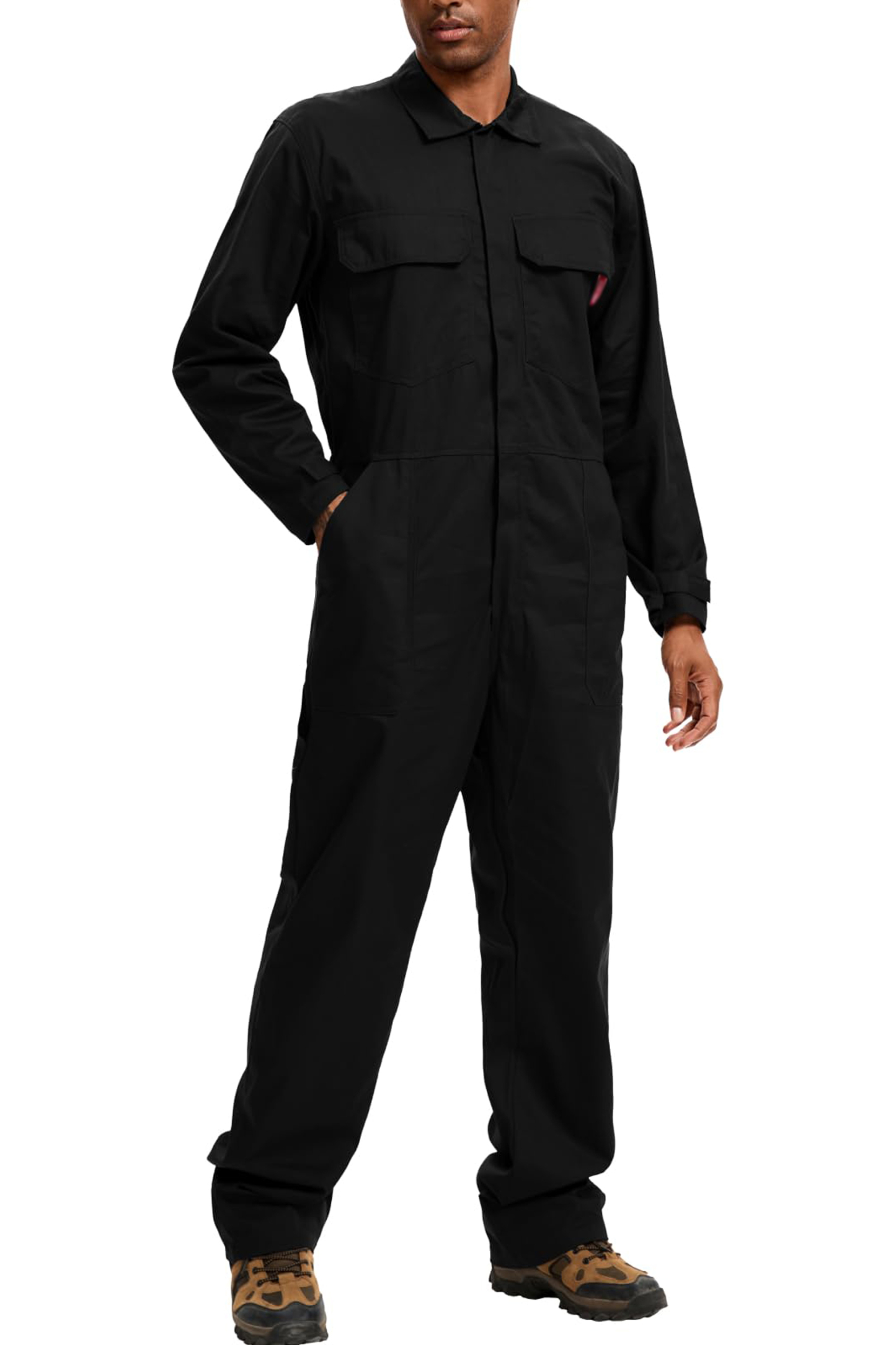 Men's Coveralls Long Sleeve 100% Cotton Twill Workwear Jumpsuit Relaxed Fit