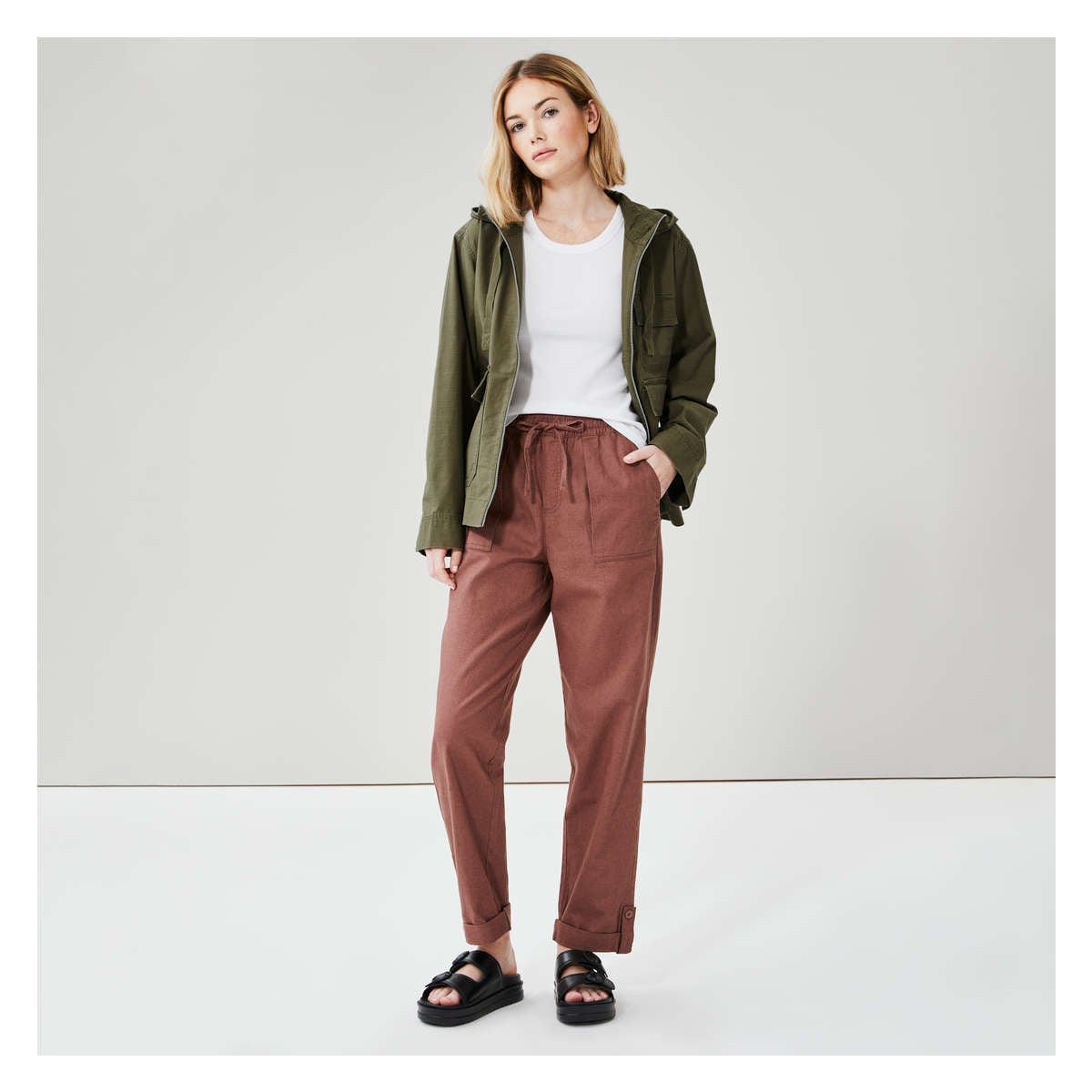 Linen-Blend Pant