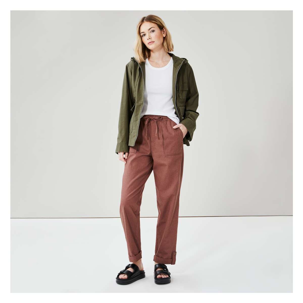 Linen-Blend Pant