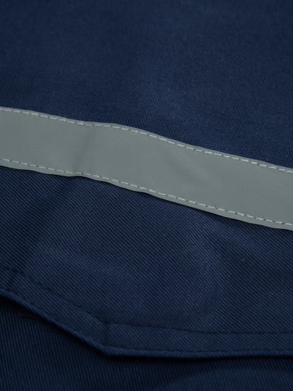 Men's Reflective Stripe Coverall Durable Industrial Mechanic Workwear One Piece Jumpsuit for Safety & Comfort