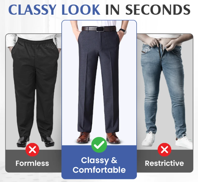 Men's Pleated Ice Silk High-Waist Comfort Pants