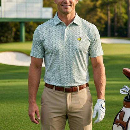 Men's Short Sleeve Moisture Wicking Embroidered Golf Polo Shirt 
