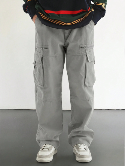 Men's Loose-Fit Multi-Pocket Drawstring Waist Cargo Pant