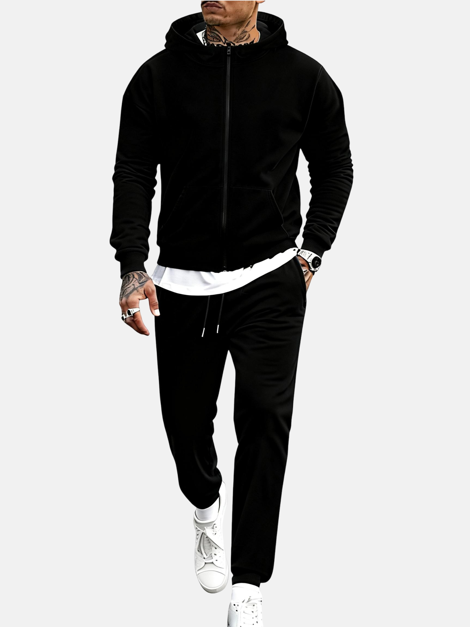 🔥Men's Tracksuits 2 Piece Outfits Long Sleeve Full Zip Hoodie and Sweatpants Jogging