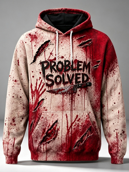 Creepy Shirt - Problem Solved Blood Hoodie