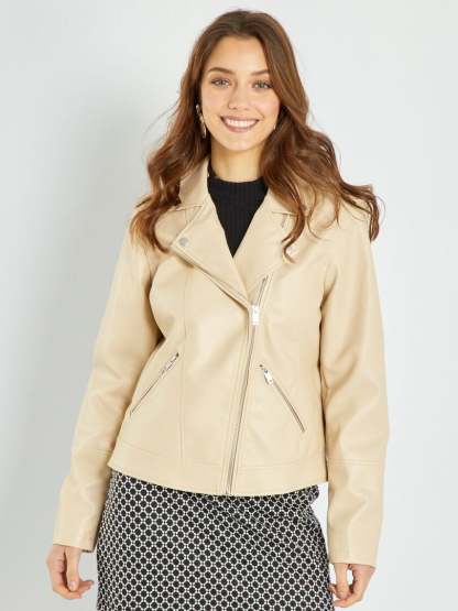 Blouson en simili uni 