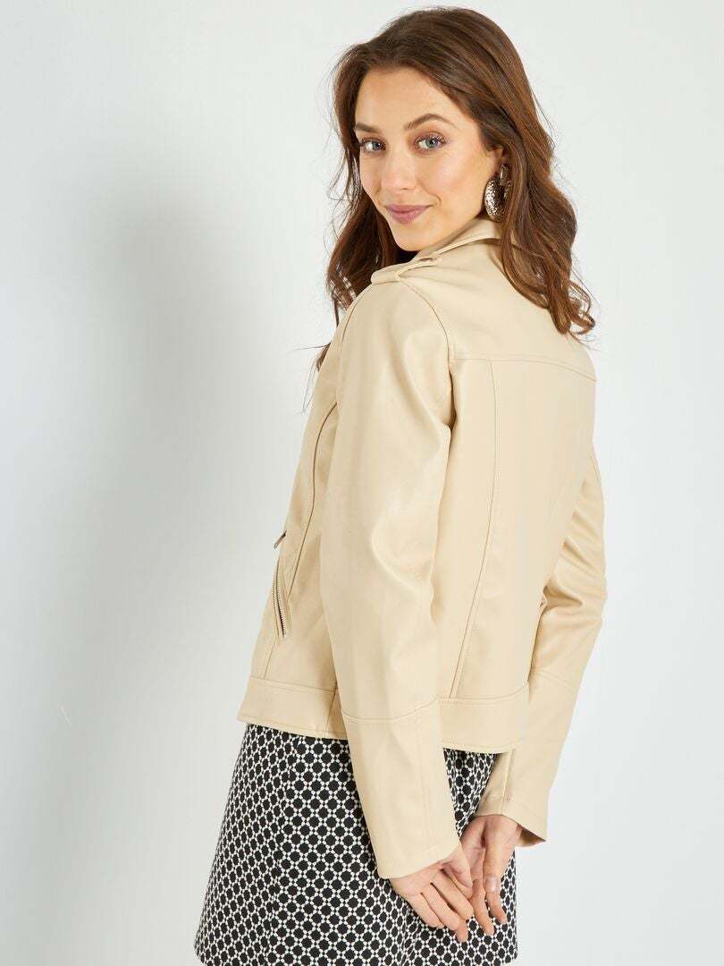 Blouson en simili uni 